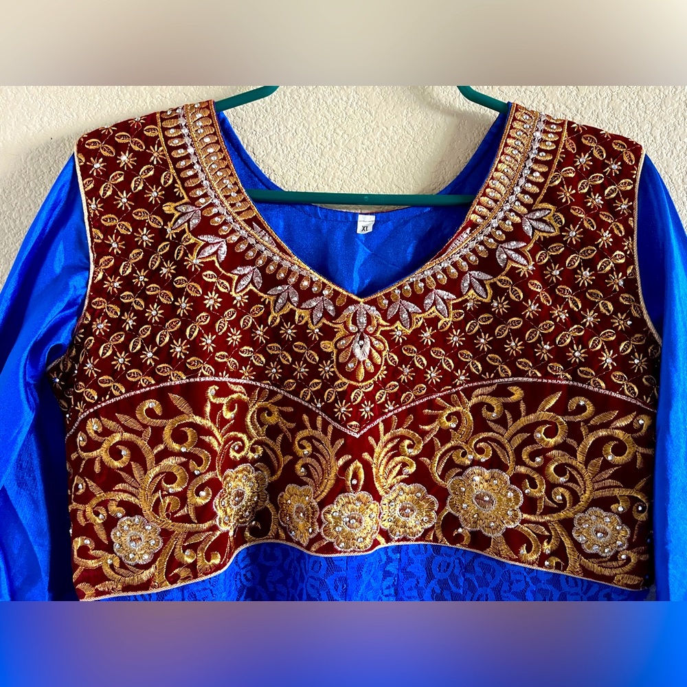 Royal blue anarkali suit
